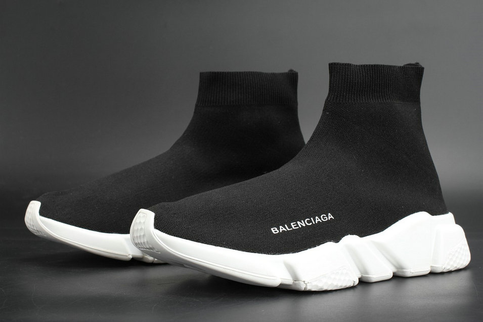 Balenciaga Speed Trainer Stretch Knit Runner Sock Black White New With Box Balenciaga For Sale